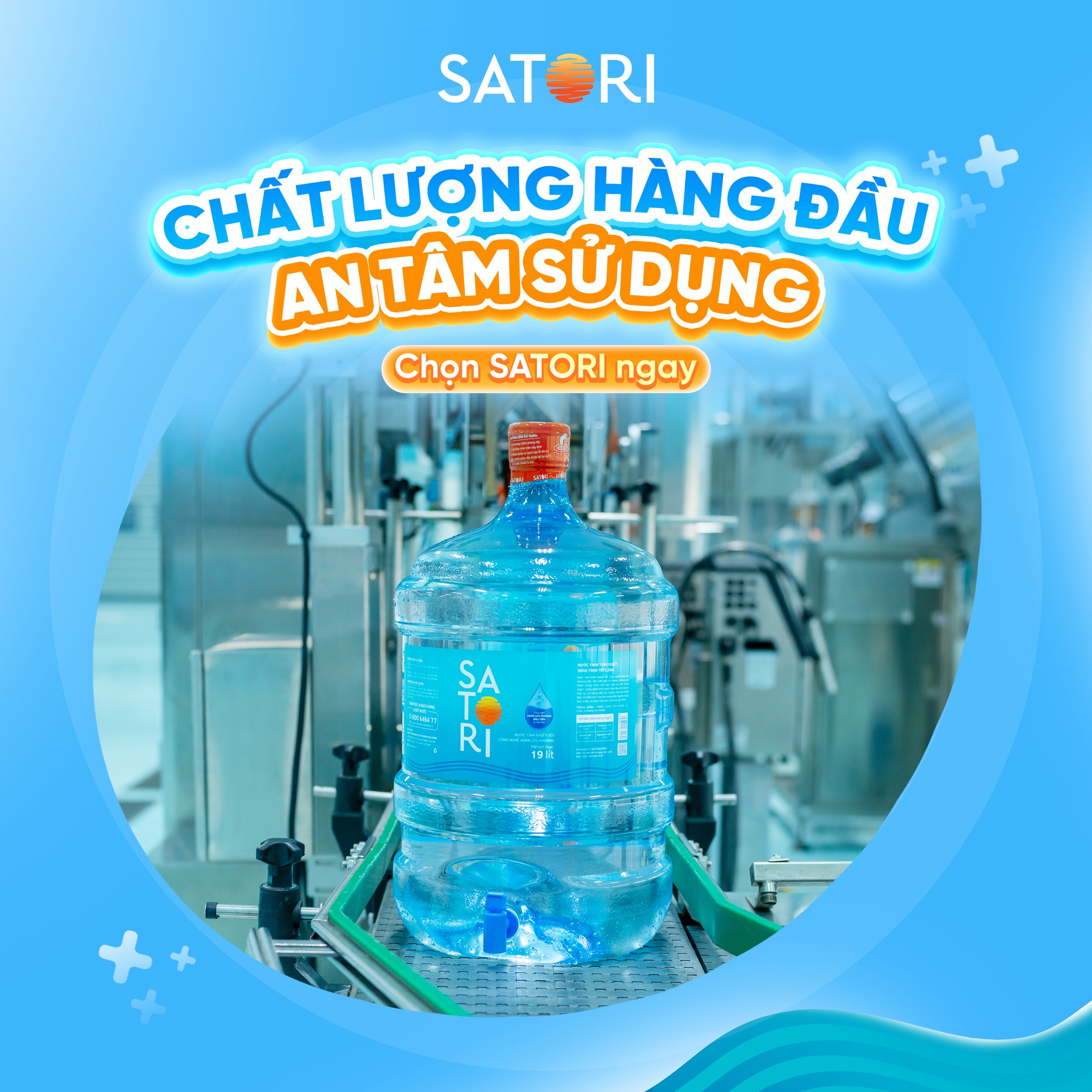 Nước uống đóng bình Satori 19 lít