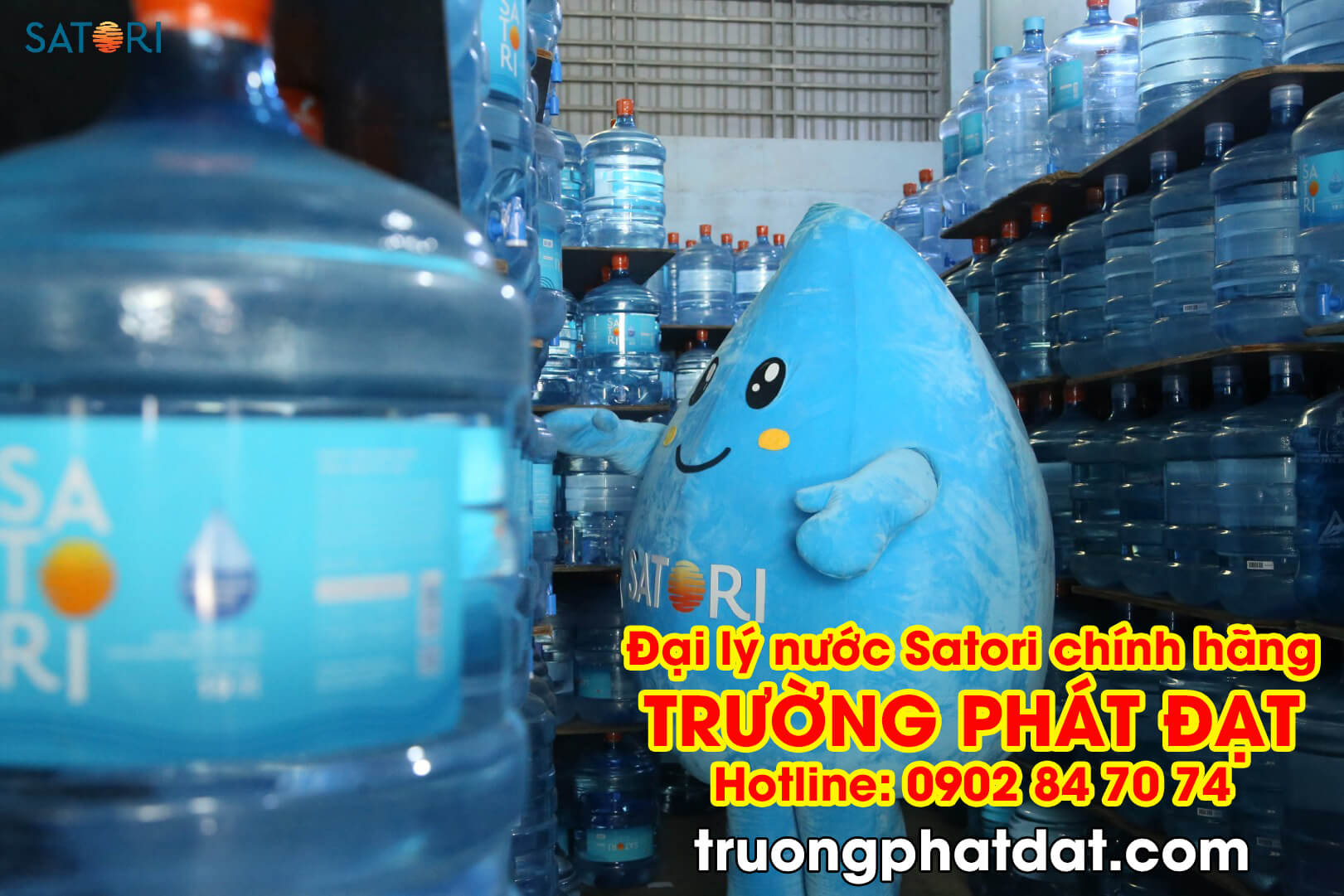 Đại lý đổi nước, giao nước uống Satori bình 19L chính hãng Trường Phát Đạt